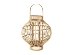 Broste Copenhagen Globus Lantaarn Bamboe/glas-Ø36XH40CM