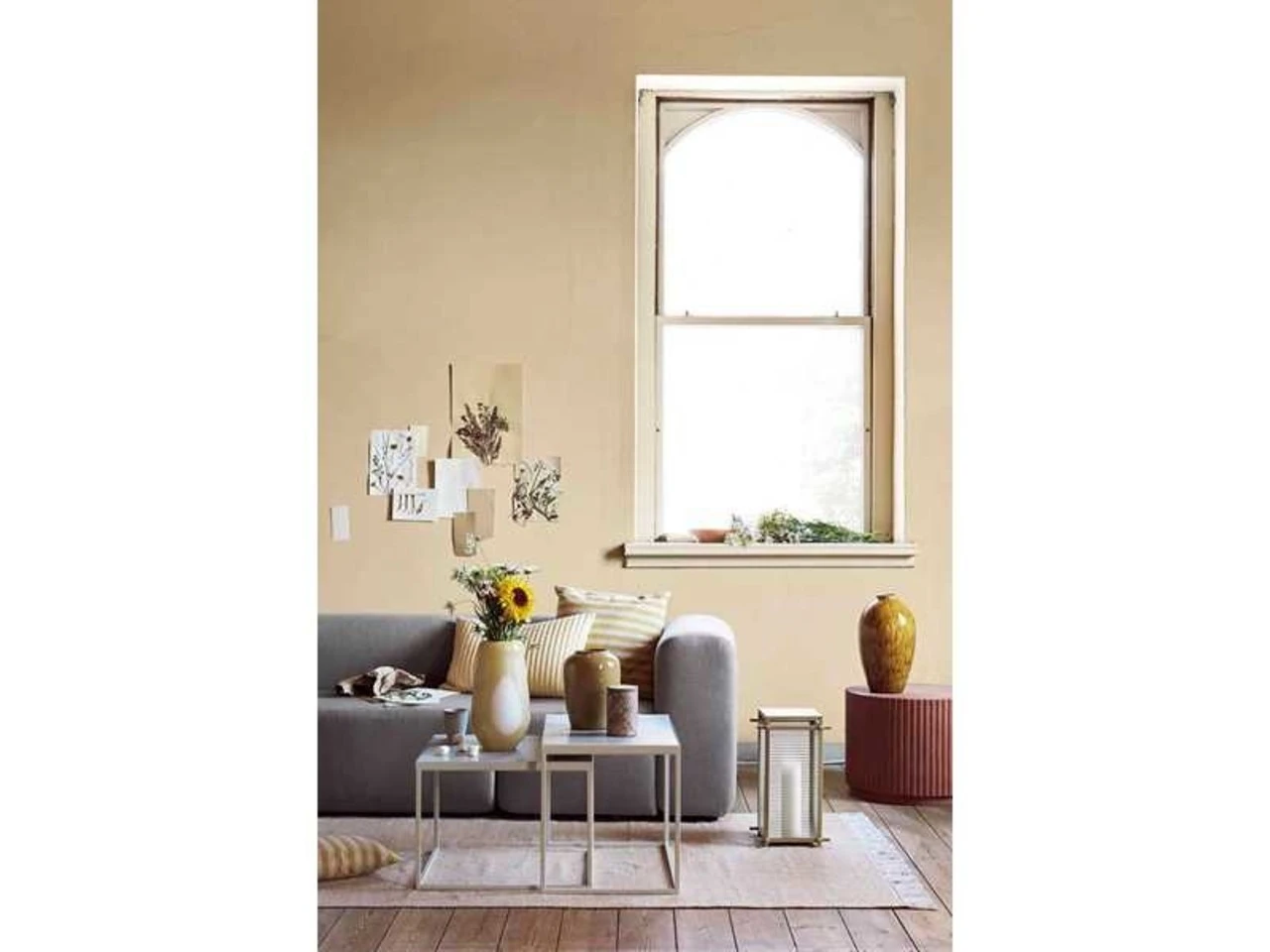 Broste Copenhagen Hoko Lantaarn Zand - 26X26X46CM - Afbeelding 2