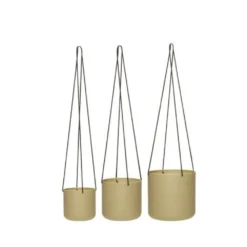 Hubsch Bloom Hangende Bloempotten Beige Set Van 3 Stuks - 941601