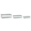 Hubsch Glazen Box Mat Zilver - Set Van 3 Stuks