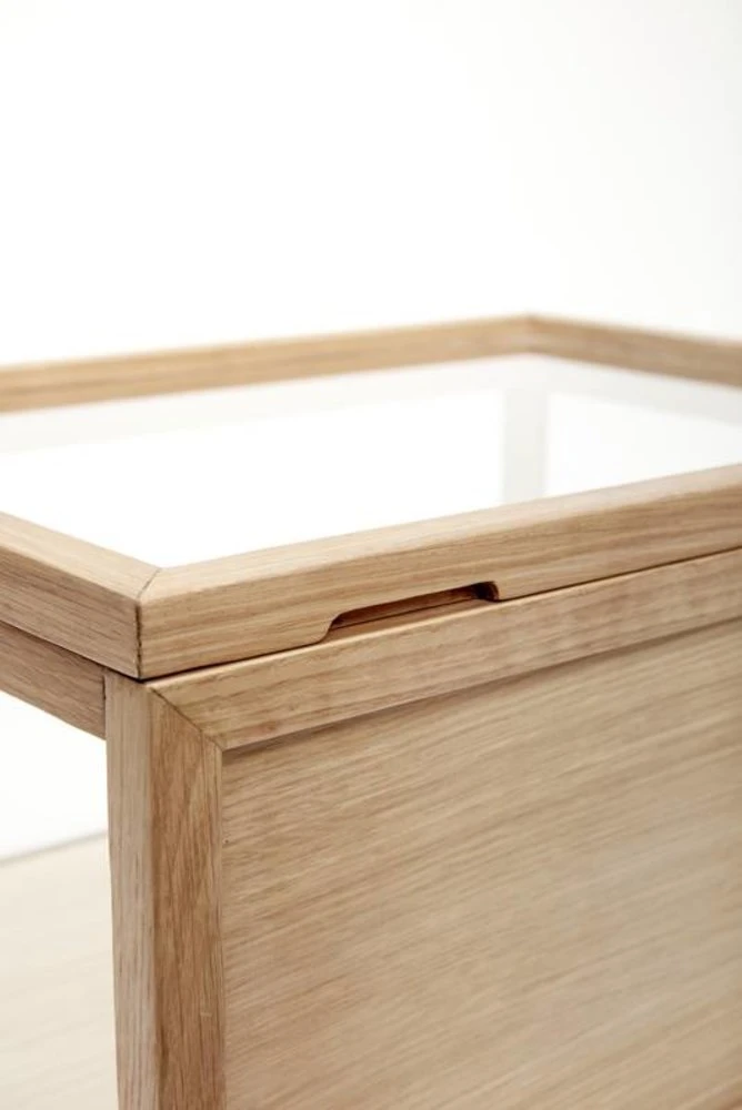 Hubsch Glazen Display Eikenhout - Afbeelding 2