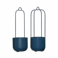 Hubsch Lotus Hangende Bloempotten Set Van 2 Stuks Petrol - 941603