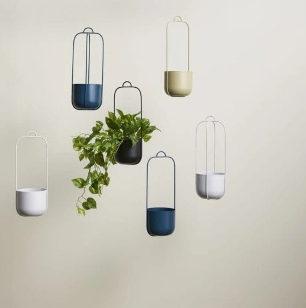Hubsch Lotus Hangende Bloempotten Set Van 2 Stuks Petrol - 941603 - Afbeelding 2