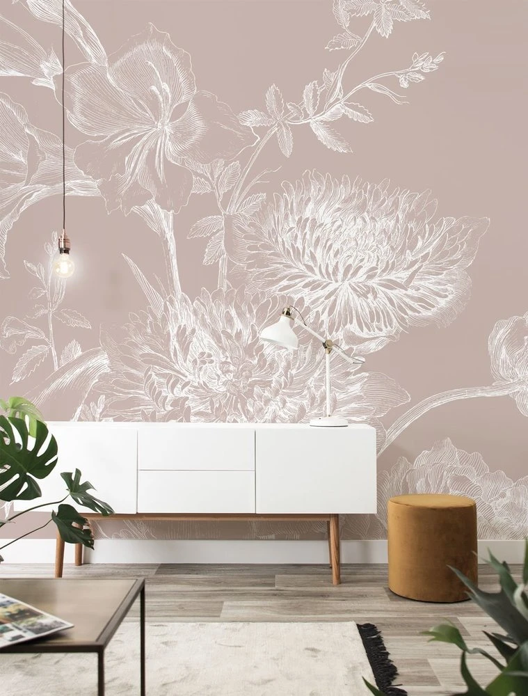 KEK Amsterdam Engraved Bloemen Behang Nude WP-759 400x280cm - Afbeelding 5