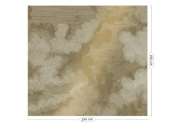 KEK Amsterdam Engraved Clouds Goud Behang MW-011- 300x280cm