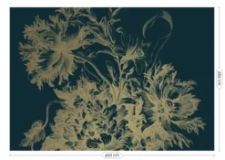 KEK Amsterdam Engraved Flowers Goud Behang MW-015 - 400x280cm