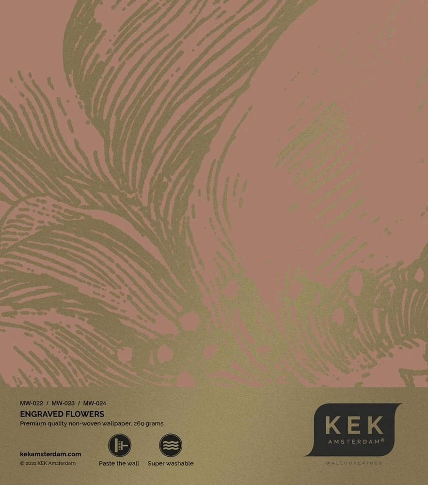 KEK Amsterdam Engraved Flowers Goud Behang MW-023 - 300x280cm - Afbeelding 3
