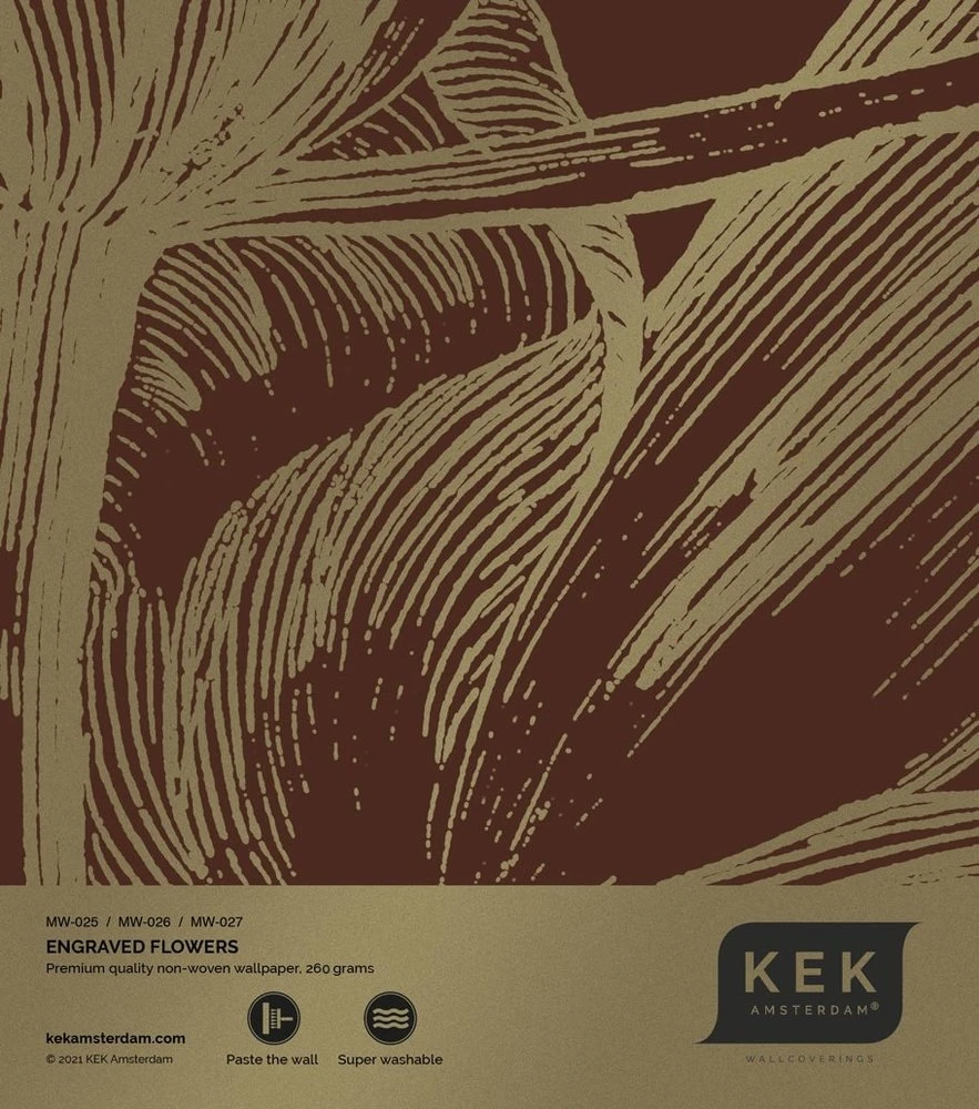 KEK Amsterdam Engraved Flowers Goud Behang MW-027 - 400x280cm - Afbeelding 3