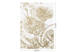 KEK Amsterdam Engraved Flowers Goud Behang MW-028 - 200x280cm