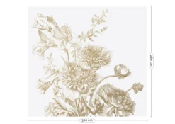 KEK Amsterdam Engraved Flowers Goud Behang MW-029 - 300x280cm