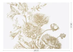 KEK Amsterdam Engraved Flowers Goud Behang MW-030 - 400x280cm