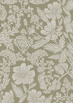 KEK Amsterdam Getekende Bloemen Behang 100x280cm Zand - FR-003