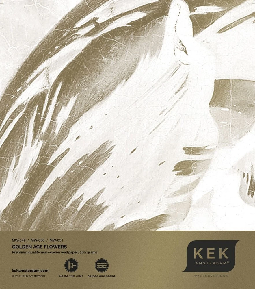 KEK Amsterdam Golden Age Flowers Goud Behang MW-049 - 200x280cm - Afbeelding 3