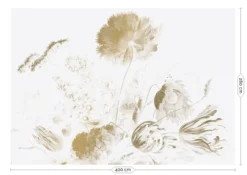 KEK Amsterdam Golden Age Flowers Goud Behang MW-051 - 400x280cm